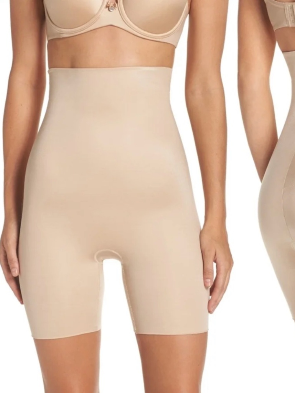 SPANX Nude Power Conceal Her High Waist Mid‎ Thigh Short Shaper Size Large